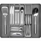 Shaded Grey Expandable Cutlery Drawer Organiser  Divider, by Nuovva