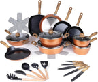35pcs Kitchen Cookware & Kitchen Knife Set (Multiple Colours)