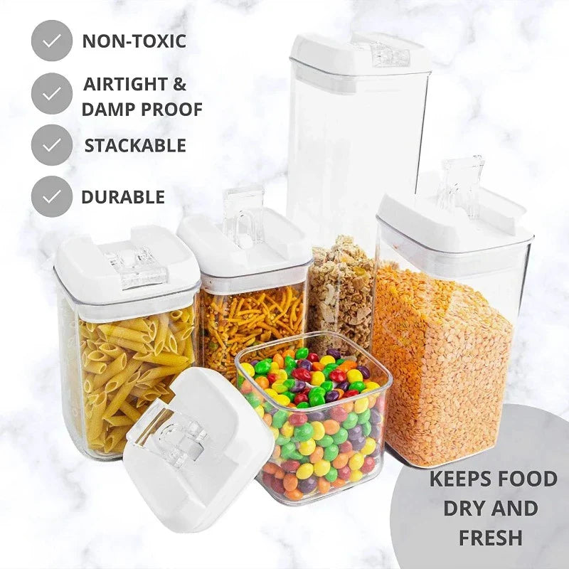 5-Piece Food Storage Containers (Black/White Lid), by Nuovva