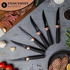 Professional Copper Kitchen Knife Set with Acrylic Block - 17 Pieces, by Nuovva