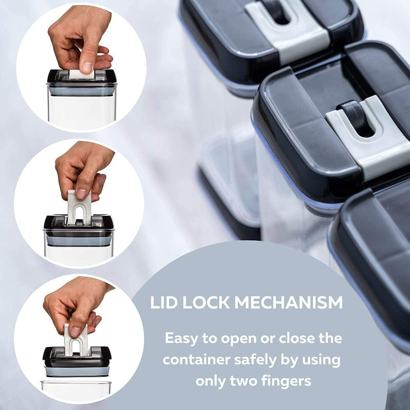 5-Piece Food Storage Containers (Black/White Lid), by Nuovva