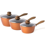 Non-Stick Saucepan with Lid (Multiple Sizes & Multiple Colours) by Nuovva
