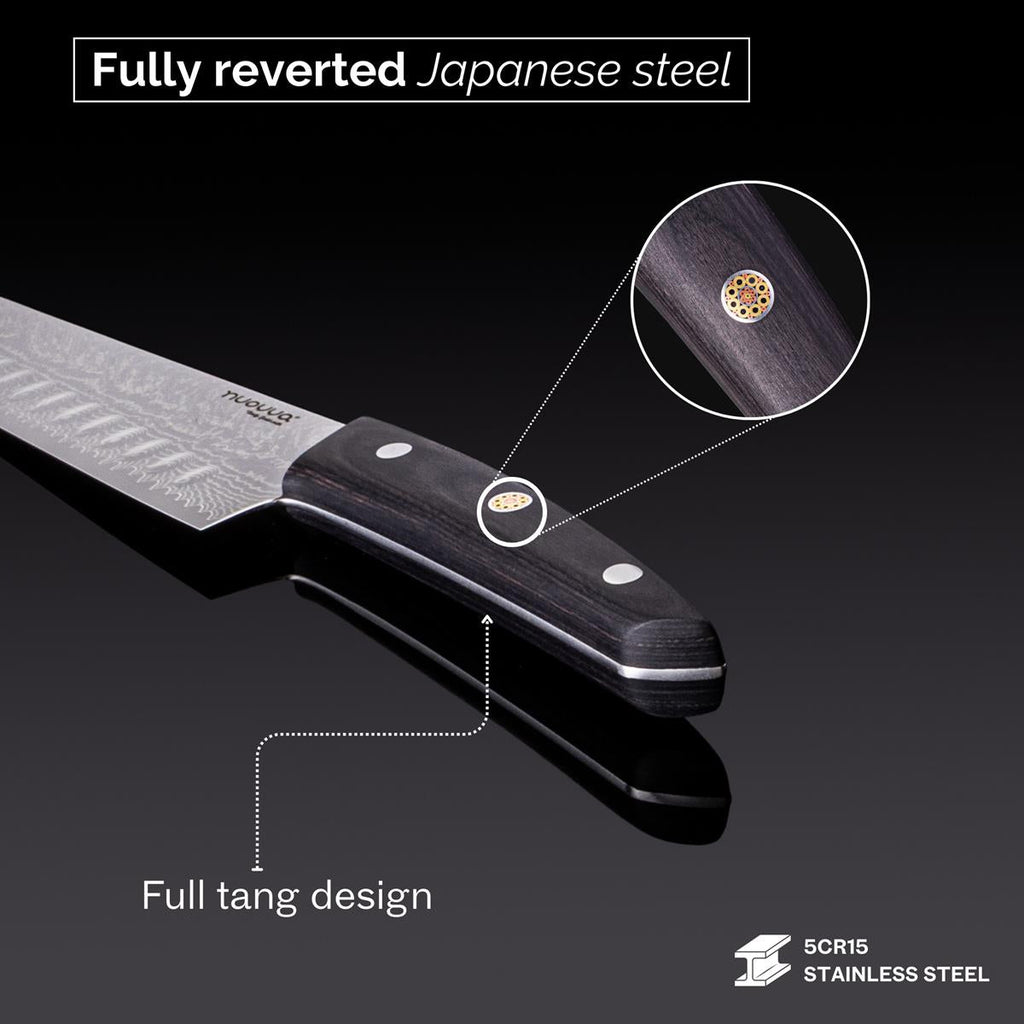 Santoku Knife – 67-Layer Damascus Steel, Rosewood Handle – 7 Inch by Nuovva