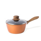 Non-Stick Saucepan with Lid -16cm (Multiple Colours) by Nuovva