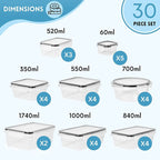 Airtight Food Storage Containers Sets (Multiple Sizes) by Nuovva