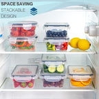 Airtight Food Storage Containers Sets - 8 Pcs, by Nuovva