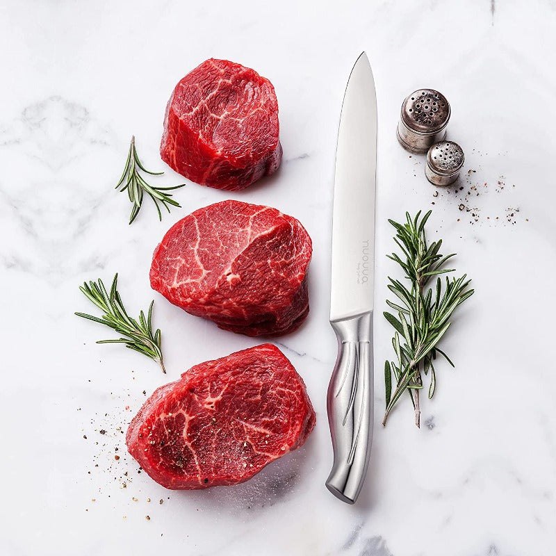 Stainless Steel Knife Set With Acrylic Block -5 Pieces, by  Nuovva