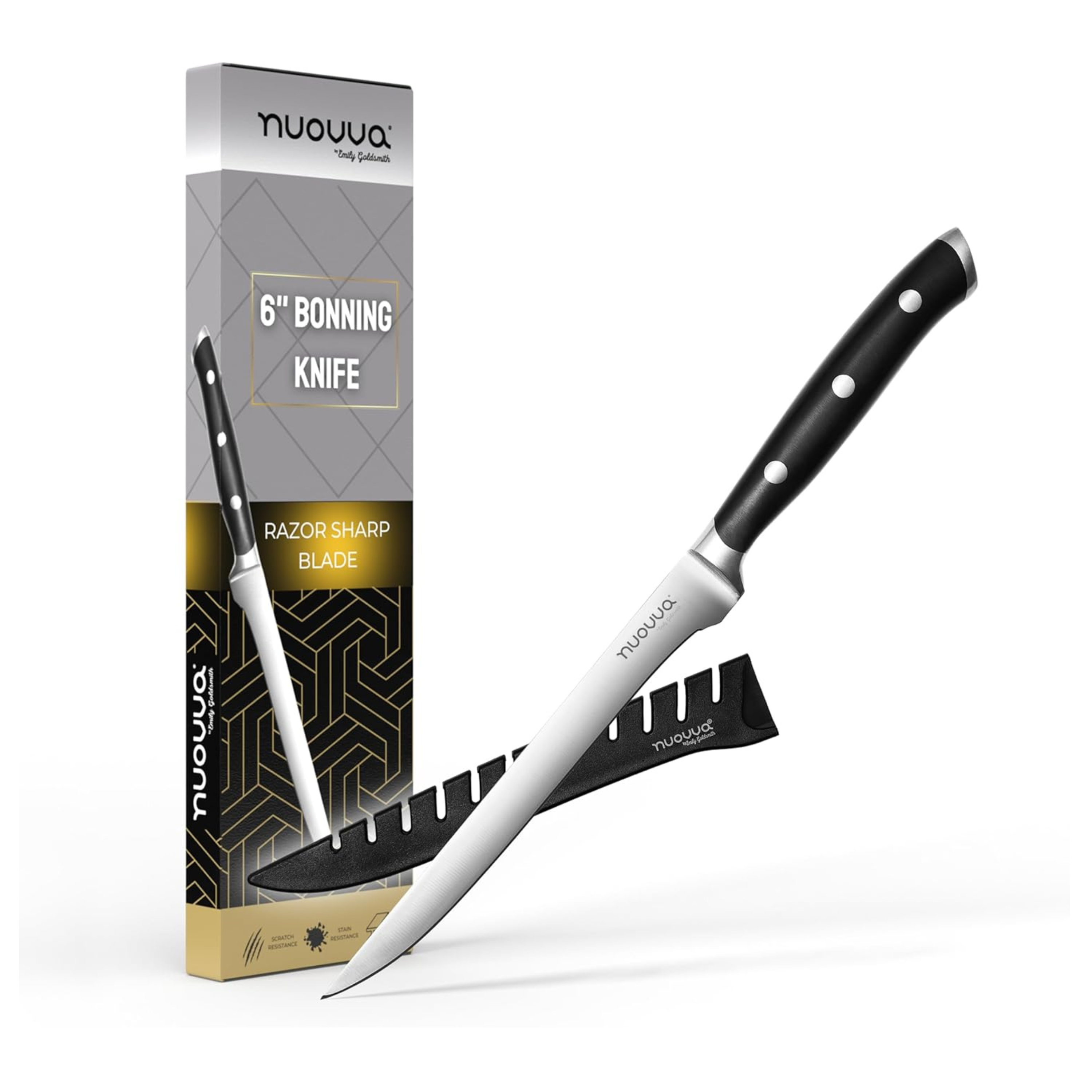 High Carbon Stainless Steel Boning Knife – 6 Inch, by Nuovva