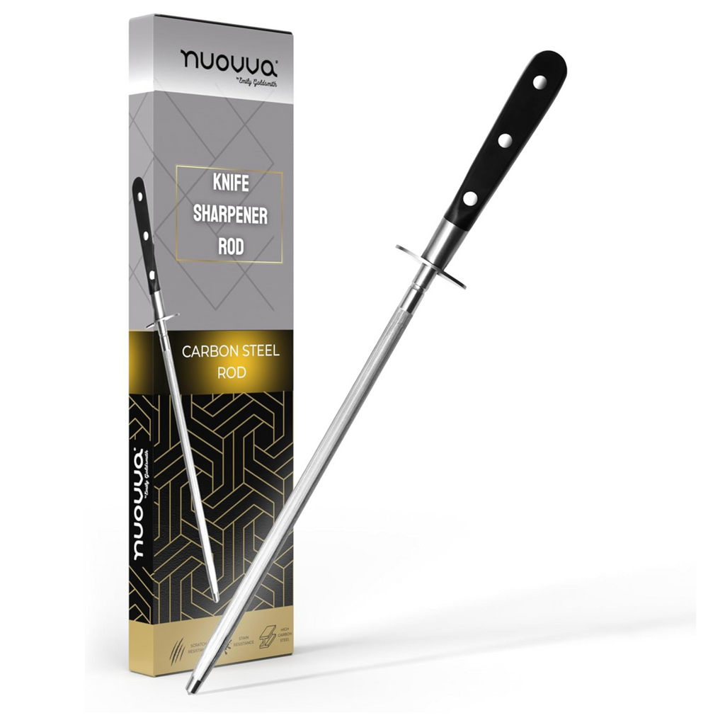 Diamond Steel Kitchen Knife Sharpener Rod 10-Inch, by Nuovva