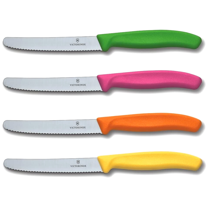 Tomato Colour Knife 4-Piece Set - 21 cm, by Victorinox