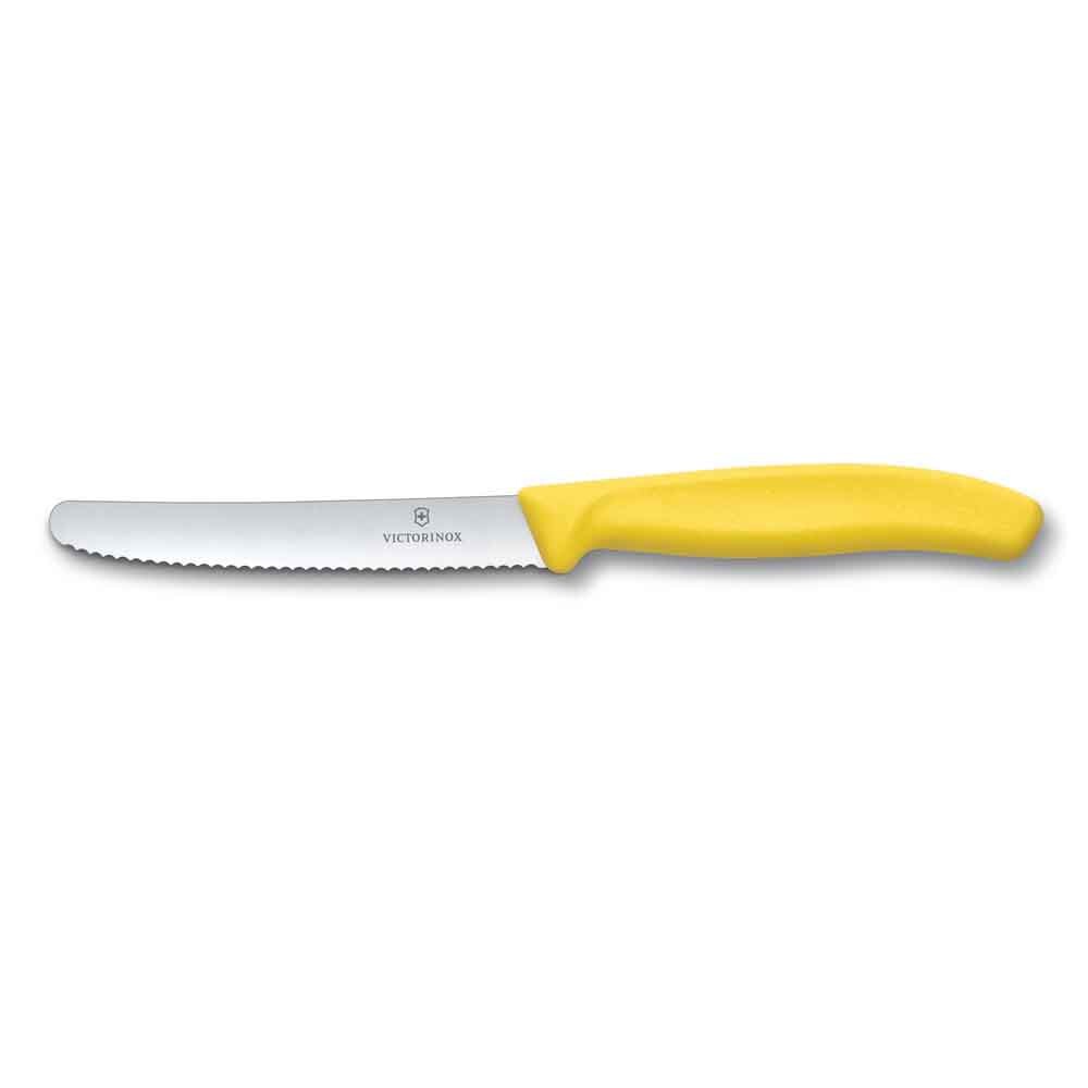 Victorinox Wavy Edge Swiss Classic Tomato and Table Knife | Pack of 2 | Yellow