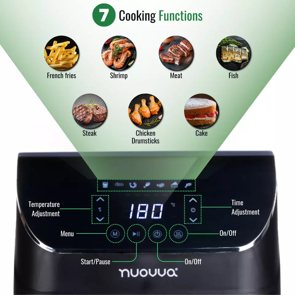Air Fryer Oven With Preset Functions (Multiple Sizes) 4L 1200W, 6.5L 1500W,  9L 2400W, by Nuovva
