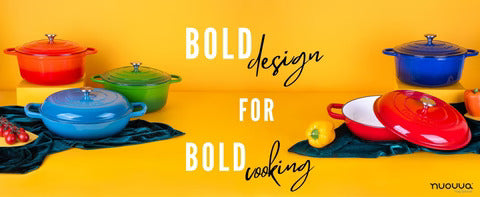 Grey Shallow Cast Iron Casserole Dish with Lid - 32cm - 3.5L, by Nuovva