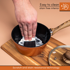 Copper Non-Stick Saucepan with Lid (Multiple Set Sizes), by Nuovva