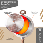 Cream Induction Non-Stick Sauté Pan With Lid - 28cm by Nuovva