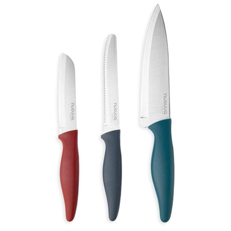 Kitchen Knife Set, Stainless Steel Non-Stick Blades - 3 pieces (Multiple Colours), by Nuovva