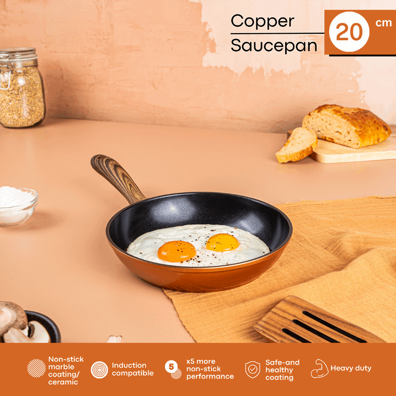 Copper Induction Non-Stick Frying Pan - 20cm, by Nuovva