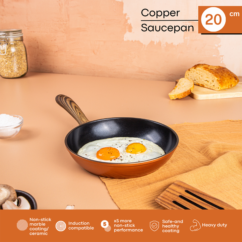 Copper Induction Non-Stick Frying Pan - (Multiple Sizes) by Nuovva