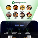 Dual Air Fryer Oven With 12 Presets – 9L, 2400W, by Nuovva