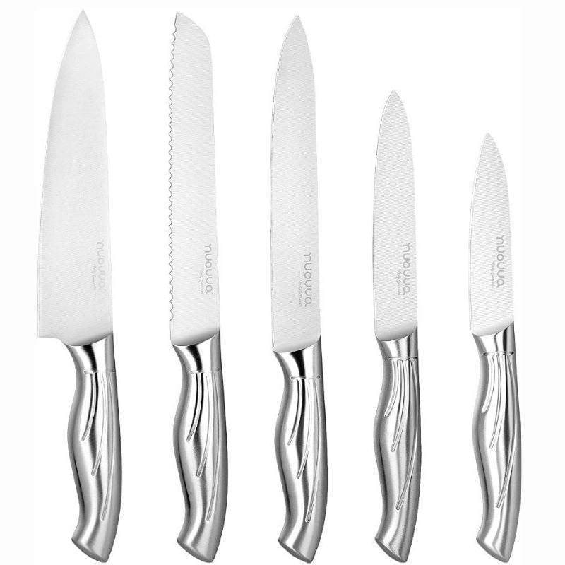 Stainless Steel Knife Set With Acrylic Block -5 Pieces, by  Nuovva